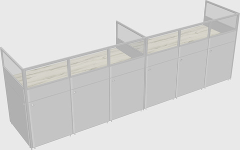 Shared rectangular cubicle