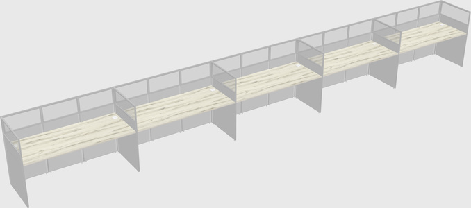Shared rectangular cubicle
