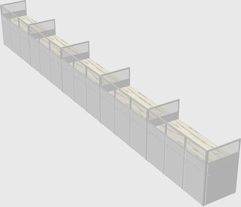 Shared rectangular cubicle