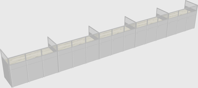 Shared rectangular cubicle