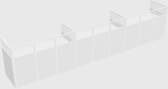 Shared rectangular cubicle