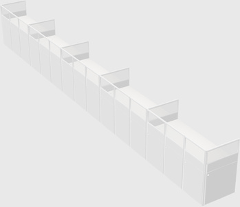 Shared rectangular cubicle