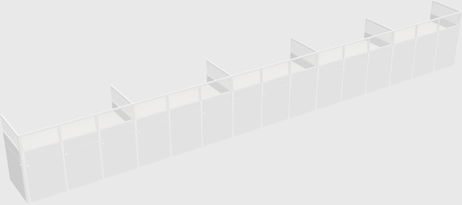 Shared rectangular cubicle