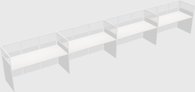 Shared rectangular cubicle