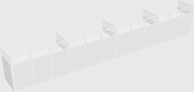 Shared rectangular cubicle