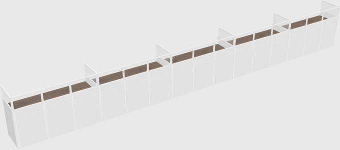 Shared rectangular cubicle