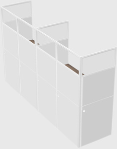 Shared rectangular cubicle