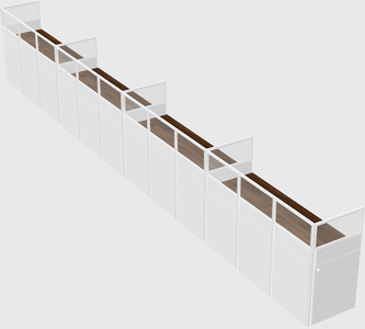 Shared rectangular cubicle