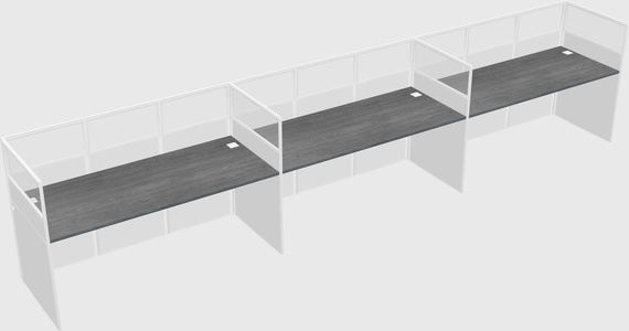 Shared rectangular cubicle