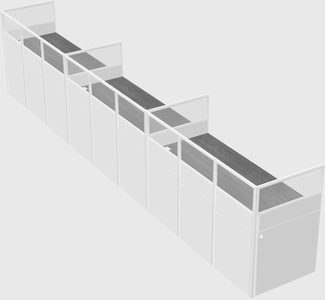 Shared rectangular cubicle