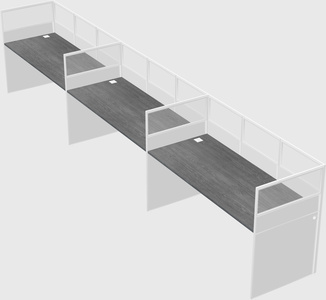 Shared rectangular cubicle