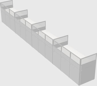 Shared rectangular cubicle