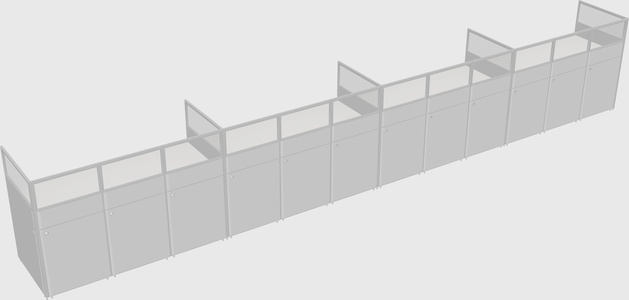 Shared rectangular cubicle