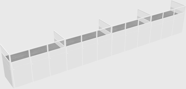 Shared rectangular cubicle