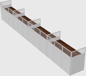 Shared rectangular cubicle