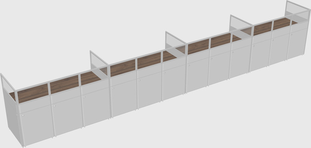 Shared rectangular cubicle