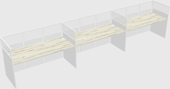 Shared rectangular cubicle