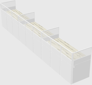 Shared rectangular cubicle