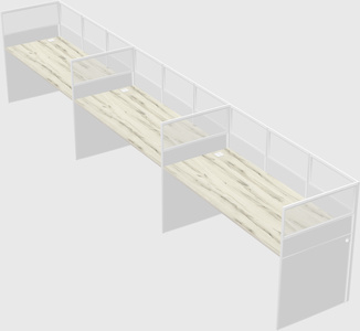 Shared rectangular cubicle