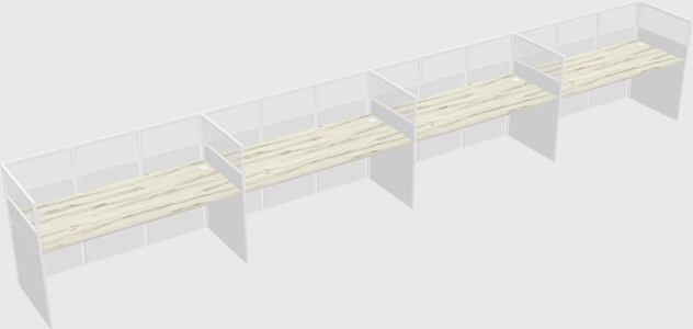 Shared rectangular cubicle