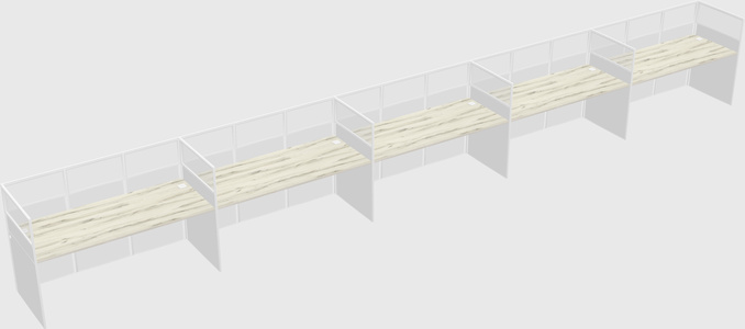 Shared rectangular cubicle