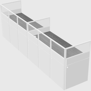 Shared rectangular cubicle