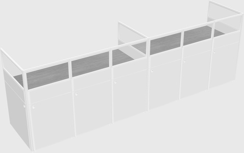 Shared rectangular cubicle