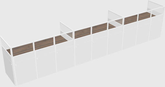 Shared rectangular cubicle