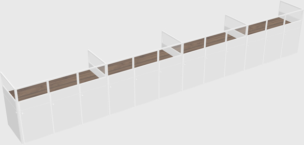 Shared rectangular cubicle