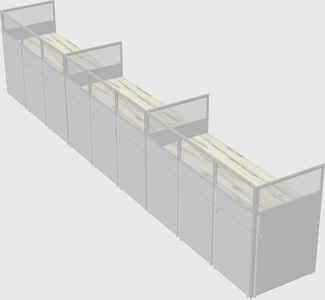 Shared rectangular cubicle