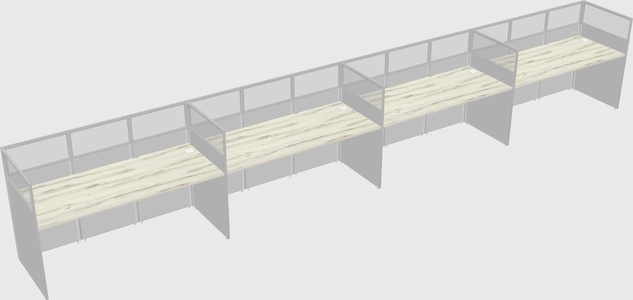 Shared rectangular cubicle