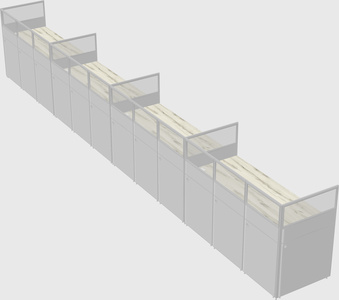 Shared rectangular cubicle