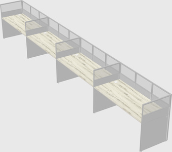Shared rectangular cubicle