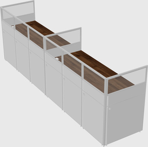 Shared rectangular cubicle