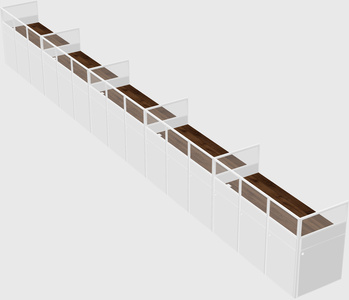 Shared rectangular cubicle