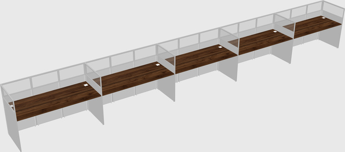 Shared rectangular cubicle