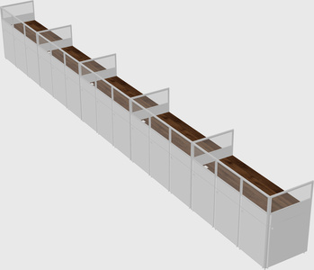 Shared rectangular cubicle