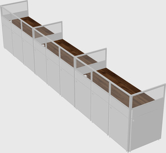 Shared rectangular cubicle
