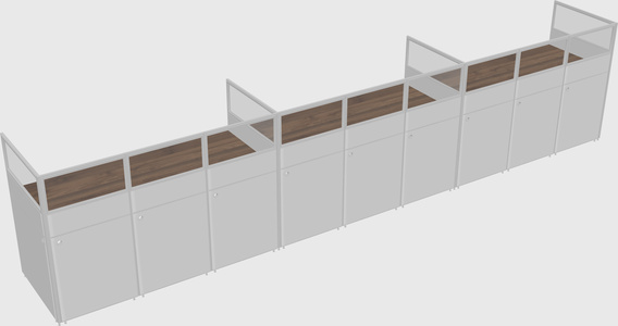 Shared rectangular cubicle