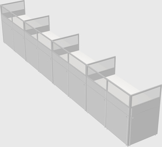 Shared rectangular cubicle
