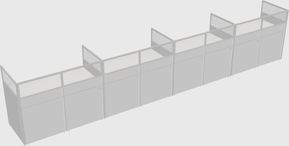 Shared rectangular cubicle