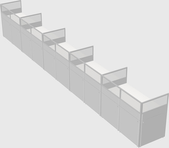 Shared rectangular cubicle