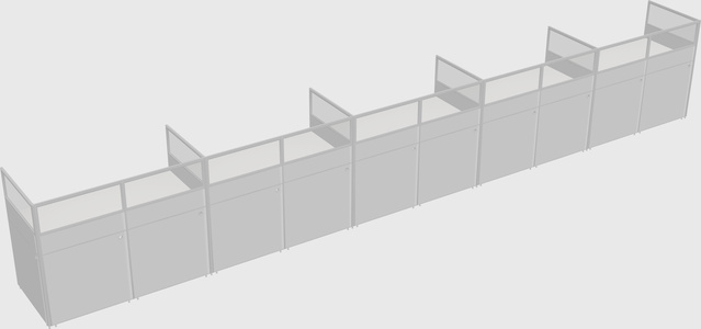 Shared rectangular cubicle