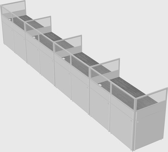 Shared rectangular cubicle