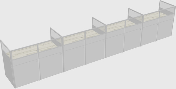 Shared rectangular cubicle