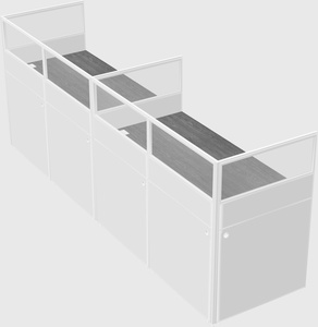 Shared rectangular cubicle