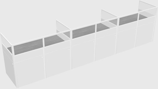Shared rectangular cubicle