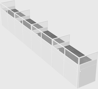Shared rectangular cubicle
