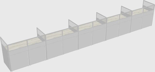Shared rectangular cubicle