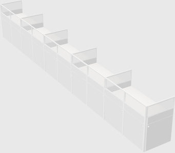 Shared rectangular cubicle